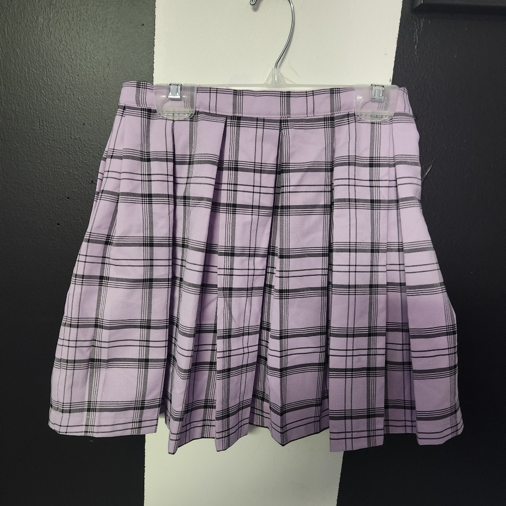 Sugar Thrillz Lavender Plaid Mini Skirt